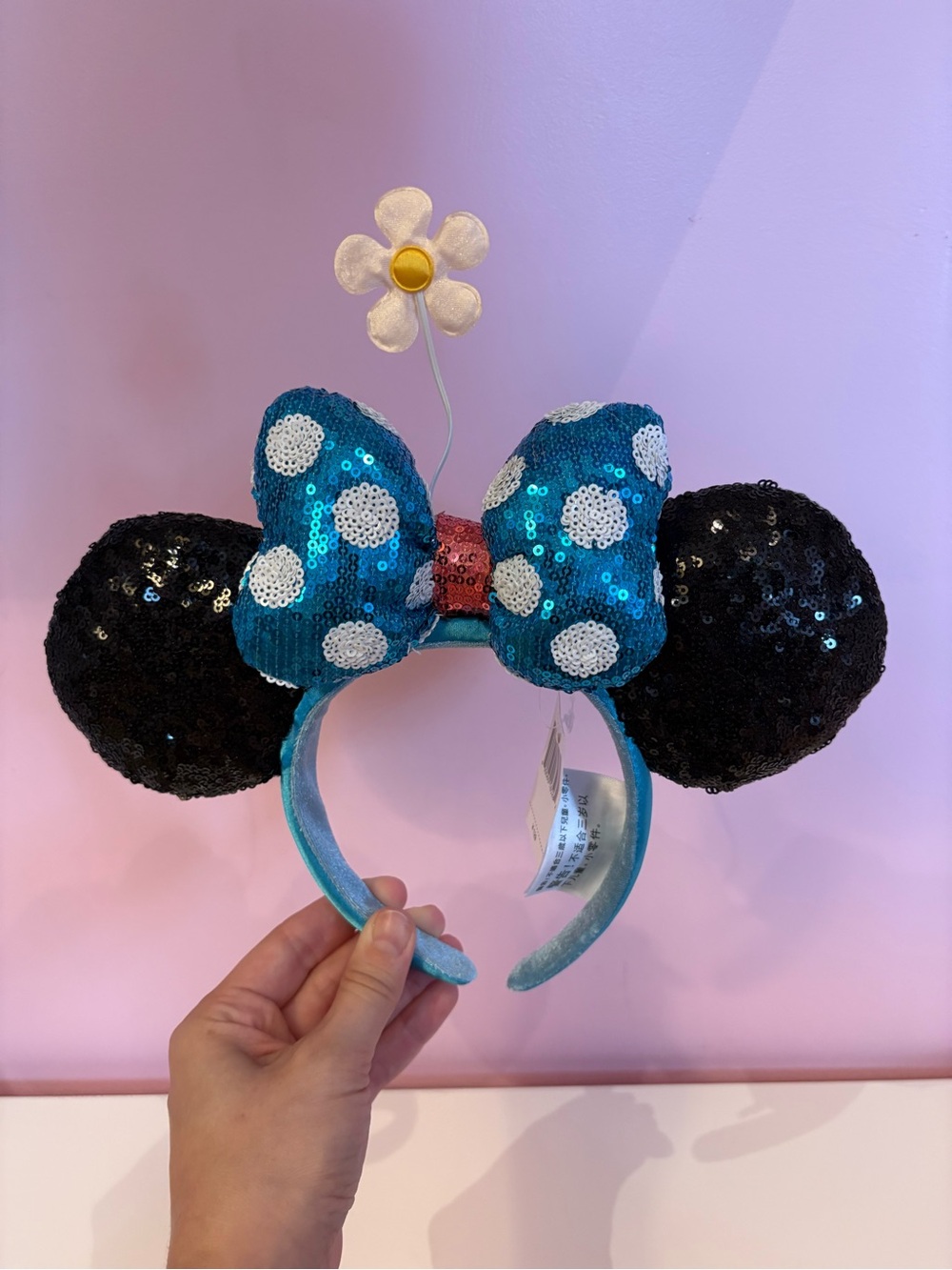 Disney Parks Minnie Runaway Railway Style Blue Bow Flower Headband 🩵🐭 - BNWT